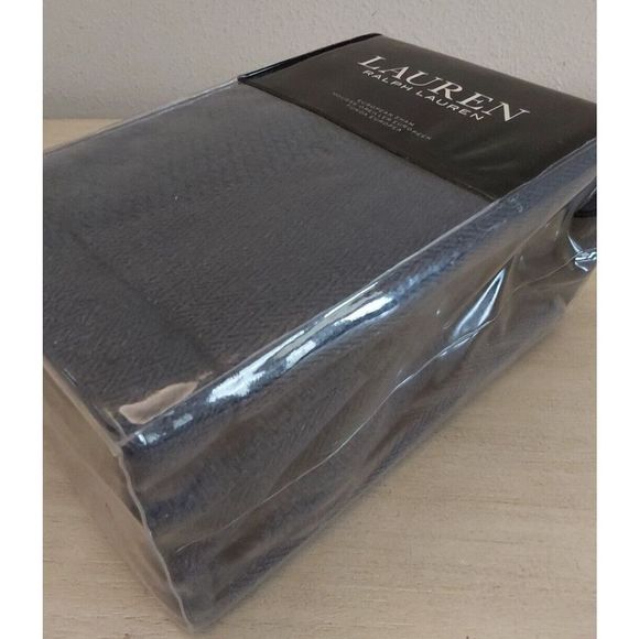 Ralph Lauren WOVEN STRIPE Dark Blue Cotton Linen European Euro Pillow Sham - Picture 5 of 8